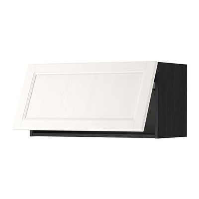 МЕТОД Горизонтальный навесной шкаф - 80x40 см, Лаксарби белый, под дерево черный