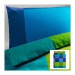 БРУНКРИСЛА Пододеяльник и 2 наволочки - синий, 200x200/50x70 см