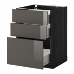 МЕТОД / ФОРВАРА Нплн шк 3 фрнт/3 средн ящика - под дерево черный, Рингульт глянцевый серый, 60x60 см МЕТОД / ФОРВАРА Нплн шк 3 фрнт/3 средн ящика - под дерево черный, Рингульт глянцевый серый, 60x60 см