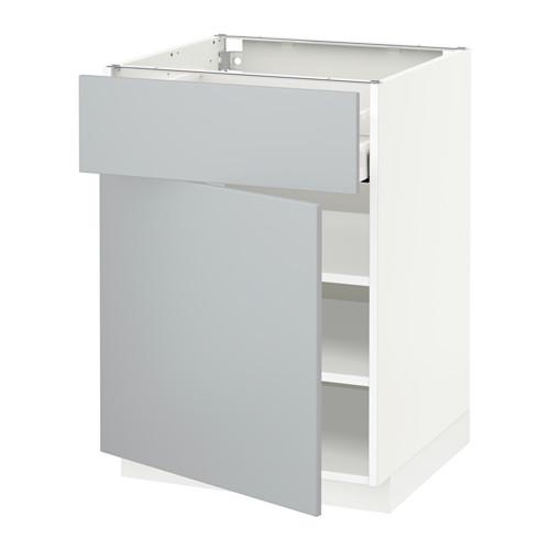 МЕТОД / МАКСИМЕРА Напольный шкаф с ящиком/дверью - 60x60 см, Веддинге серый, белый МЕТОД / МАКСИМЕРА Напольный шкаф с ящиком/дверью - 60x60 см, Веддинге серый, белый