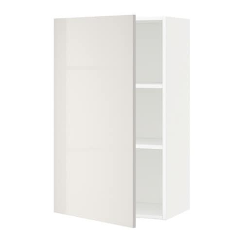 МЕТОД Шкаф навесной с полкой - белый, Рингульт глянцевый светло-серый, 60x100 см МЕТОД Шкаф навесной с полкой - белый, Рингульт глянцевый светло-серый, 60x100 см