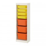 TROFAST комбинация д/хранения+контейнеры белый/желтый оранжевый