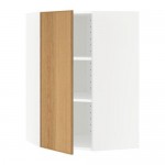 МЕТОД Угловой навесной шкаф с полками - белый, Экестад дуб, 68x100 см МЕТОД Угловой навесной шкаф с полками - белый, Экестад дуб, 68x100 см