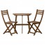 АСКХОЛЬМЕН Стол+2 складных стула, д/сада - Аскхольмен серый/коричневый