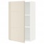 МЕТОД Шкаф навесной с полкой - белый, Воксторп глянцевый светло-бежевый, 60x100 см