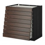 МЕТОД / МАКСИМЕРА Наполн шкаф 8 фронт/8 низк ящиков - под дерево черный, Эдсерум под дерево коричневый, 80x60 см
