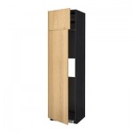 МЕТОД Выс шкаф д/холодильн или морозильн - 60x60x220 см, Экестад дуб, под дерево черный