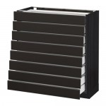 МЕТОД / МАКСИМЕРА Наполн шкаф 8 фронт/8 низк ящиков - под дерево черный, Кунгсбакка антрацит, 80x37 см МЕТОД / МАКСИМЕРА Наполн шкаф 8 фронт/8 низк ящиков - под дерево черный, Кунгсбакка антрацит, 80x37 см