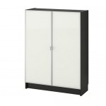 BILLY/MORLIDEN шкаф книжный со стеклянными дверьми черно-коричневый/стекло 80x30x106 cm