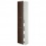 МЕТОД / МАКСИМЕРА Высокий шкаф с ящиками - белый, Эдсерум под дерево коричневый, 40x37x200 см