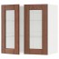 МЕТОД Навесной шкаф с полками/2 стекл дв - белый, Филипстад коричневый, 60x60 см