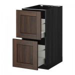 МЕТОД / МАКСИМЕРА Напольн шкаф 2фрнт/2выс ящ - 40x60 см, Эдсерум под дерево коричневый, под дерево черный