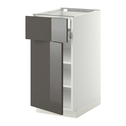 МЕТОД / ФОРВАРА Напольн шкаф двр/фр пнл/плк/2низ ящ - белый, Рингульт глянцевый серый, 40x60 см МЕТОД / ФОРВАРА Напольн шкаф двр/фр пнл/плк/2низ ящ - белый, Рингульт глянцевый серый, 40x60 см