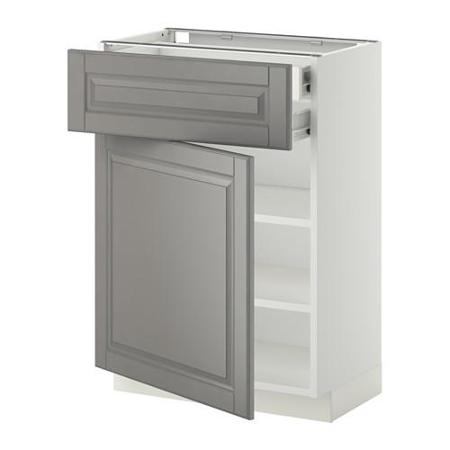 МЕТОД / ФОРВАРА Напольн шкаф двр/фр пнл/плк/2низ ящ - белый, Будбин серый, 60x37 см МЕТОД / ФОРВАРА Напольн шкаф двр/фр пнл/плк/2низ ящ - белый, Будбин серый, 60x37 см