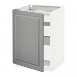 МЕТОД / МАКСИМЕРА Напольный шкаф с 1двр/3ящ - белый, Будбин серый, 60x60 см МЕТОД / МАКСИМЕРА Напольный шкаф с 1двр/3ящ - белый, Будбин серый, 60x60 см