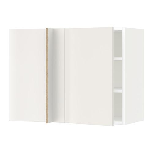 МЕТОД Угловой навесной шкаф с полками - белый, Веддинге белый, 88x37x60 см