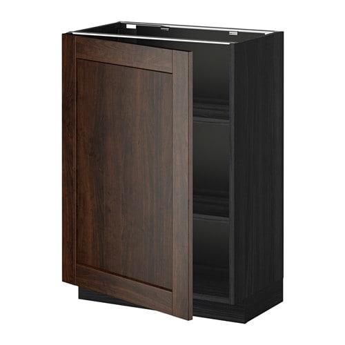 МЕТОД Напольный шкаф с полками - под дерево черный, Эдсерум под дерево коричневый, 60x37 см МЕТОД Напольный шкаф с полками - под дерево черный, Эдсерум под дерево коричневый, 60x37 см