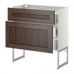 МЕТОД / ФОРВАРА Наполн шк 2 фрнт/3 средн ящ - 80x37x60 см, Эдсерум под дерево коричневый, белый МЕТОД / ФОРВАРА Наполн шк 2 фрнт/3 средн ящ - 80x37x60 см, Эдсерум под дерево коричневый, белый