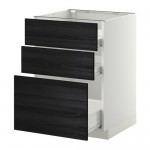 МЕТОД / ФОРВАРА Напольн шкаф 3фрнт пнл/2низк/1ср ящ - белый, Тингсрид под дерево черный, 60x60 см МЕТОД / ФОРВАРА Напольн шкаф 3фрнт пнл/2низк/1ср ящ - белый, Тингсрид под дерево черный, 60x60 см