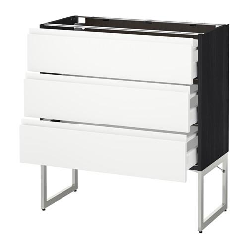 МЕТОД / МАКСИМЕРА Нплн шк 3 фрнт/3 средн ящика - под дерево черный, Воксторп белый, 80x37x60 см МЕТОД / МАКСИМЕРА Нплн шк 3 фрнт/3 средн ящика - под дерево черный, Воксторп белый, 80x37x60 см