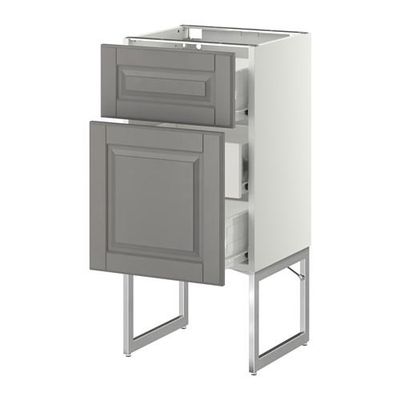 МЕТОД / ФОРВАРА Наполн шк 2 фрнт/3 средн ящ - 40x37x60 см, Будбин серый, белый МЕТОД / ФОРВАРА Наполн шк 2 фрнт/3 средн ящ - 40x37x60 см, Будбин серый, белый