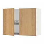 МЕТОД Навесной шкаф с посуд суш/2 дврц - белый, Экестад дуб, 80x60 см МЕТОД Навесной шкаф с посуд суш/2 дврц - белый, Экестад дуб, 80x60 см