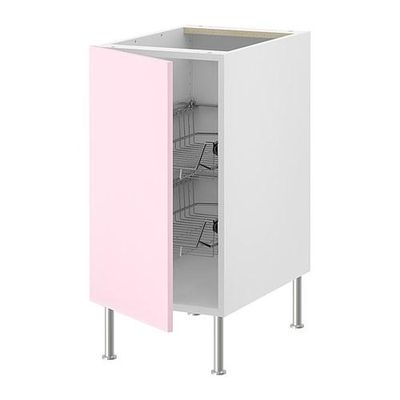 ФАКТУМ Напольный шкаф с проволочн ящиками - Рубрик Аплод светло-розовый, 60 см