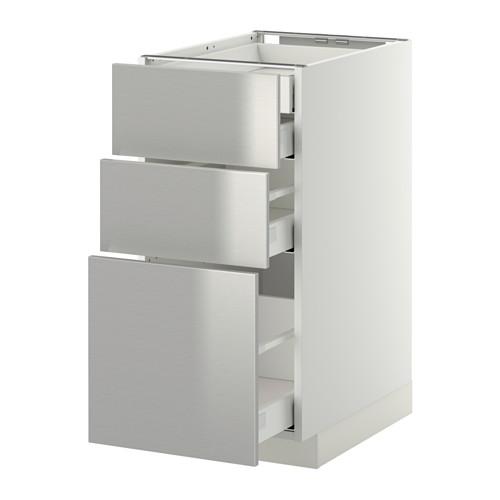 МЕТОД / МАКСИМЕРА Нплн шк 3 фрнт/2нзк/1срд/1вс ящ - белый, Гревста нержавеющ сталь, 40x60 см МЕТОД / МАКСИМЕРА Нплн шк 3 фрнт/2нзк/1срд/1вс ящ - белый, Гревста нержавеющ сталь, 40x60 см