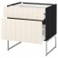 МЕТОД / МАКСИМЕРА Напольн шкаф 2фронт пнл/2низ/1вс ящ - под дерево черный, Хитарп белый с оттенком, 80x60x60 см