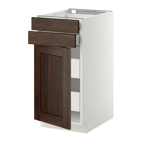 МЕТОД / ФОРВАРА Нплн шк двр/2фрнт/2нзк/2срд ящ - белый, Эдсерум под дерево коричневый, 40x60 см МЕТОД / ФОРВАРА Нплн шк двр/2фрнт/2нзк/2срд ящ - белый, Эдсерум под дерево коричневый, 40x60 см