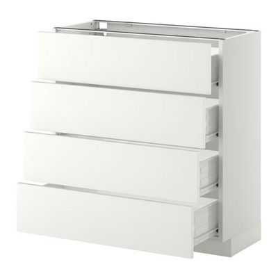 МЕТОД / ФОРВАРА Напольн шкаф 4 фронт панели/4 ящика - 80x37 см, Хэггеби белый, белый МЕТОД / ФОРВАРА Напольн шкаф 4 фронт панели/4 ящика - 80x37 см, Хэггеби белый, белый