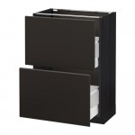 МЕТОД / МАКСИМЕРА Напольный шкаф с 2 ящиками - под дерево черный, Кунгсбакка антрацит, 60x37 см МЕТОД / МАКСИМЕРА Напольный шкаф с 2 ящиками - под дерево черный, Кунгсбакка антрацит, 60x37 см