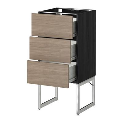 МЕТОД / ФОРВАРА Нплн шк 3 фрнт/3 средн ящика - 40x37x60 см, Брокхульт под грецкий орех светло-серый, под дерево черный МЕТОД / ФОРВАРА Нплн шк 3 фрнт/3 средн ящика - 40x37x60 см, Брокхульт под грецкий орех светло-серый, под дерево черный