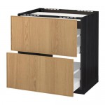 МЕТОД / МАКСИМЕРА Напольн шкаф/2фронт пнл/3ящика - под дерево черный, Экестад дуб, 80x60 см