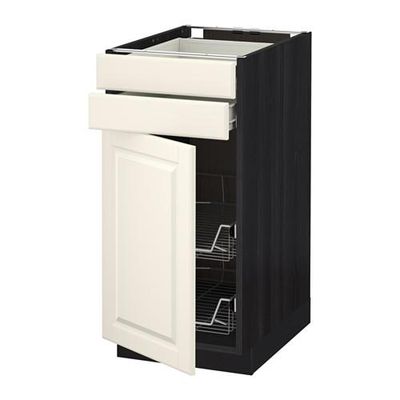 МЕТОД / ФОРВАРА Напольн шкаф/дверца/2ящ/првл крзн - 40x60 см, Будбин белый с оттенком, под дерево черный МЕТОД / ФОРВАРА Напольн шкаф/дверца/2ящ/првл крзн - 40x60 см, Будбин белый с оттенком, под дерево черный