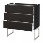 МЕТОД / МАКСИМЕРА Нплн шк 3 фрнт/3 средн ящика - под дерево черный, Кунгсбакка антрацит, 80x37x60 см МЕТОД / МАКСИМЕРА Нплн шк 3 фрнт/3 средн ящика - под дерево черный, Кунгсбакка антрацит, 80x37x60 см