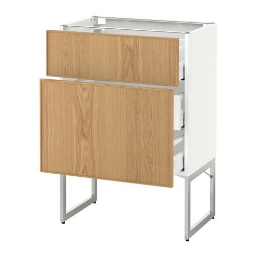 МЕТОД / МАКСИМЕРА Наполн шк 2 фрнт/3 средн ящ - белый, Экестад дуб, 60x37x60 см МЕТОД / МАКСИМЕРА Наполн шк 2 фрнт/3 средн ящ - белый, Экестад дуб, 60x37x60 см