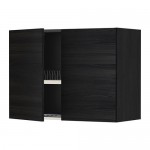 METOD навесной шкаф с посуд суш/2 дврц черный/Тингсрид черный 80x38.6x60 cm