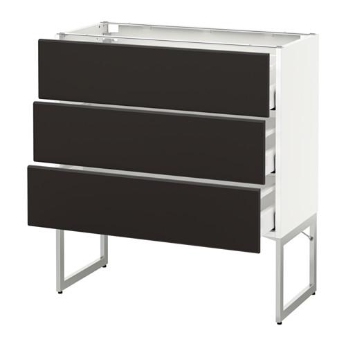 МЕТОД / МАКСИМЕРА Нплн шк 3 фрнт/3 средн ящика - белый, Кунгсбакка антрацит, 80x37x60 см МЕТОД / МАКСИМЕРА Нплн шк 3 фрнт/3 средн ящика - белый, Кунгсбакка антрацит, 80x37x60 см