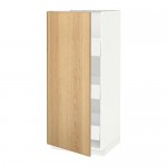 МЕТОД / МАКСИМЕРА Высокий шкаф с ящиками - белый, Экестад дуб, 60x60x140 см МЕТОД / МАКСИМЕРА Высокий шкаф с ящиками - белый, Экестад дуб, 60x60x140 см