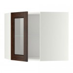 МЕТОД Углов навесн шк с полками/сткл дв - белый, Эдсерум под дерево коричневый, 68x60 см МЕТОД Углов навесн шк с полками/сткл дв - белый, Эдсерум под дерево коричневый, 68x60 см