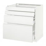 МЕТОД / МАКСИМЕРА Напольн шкаф 4 фронт панели/4 ящика - белый, Воксторп белый, 80x60 см