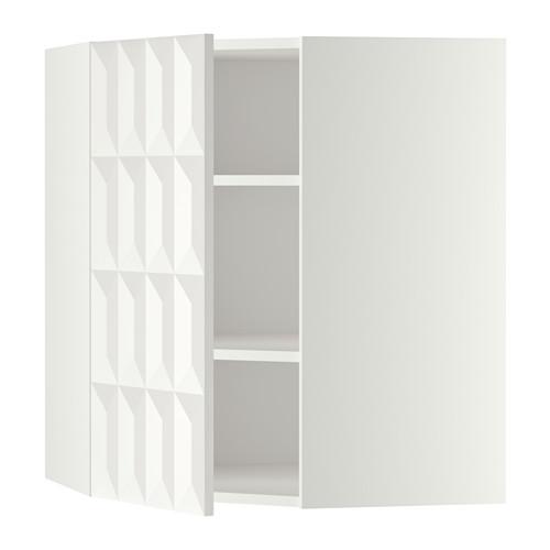 МЕТОД Угловой навесной шкаф с полками - белый, Гэррестад белый, 68x80 см