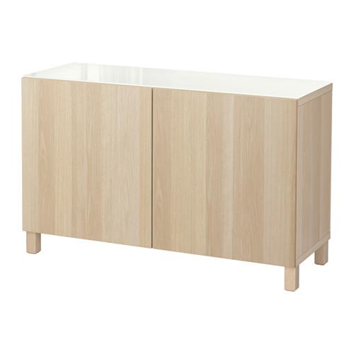 БЕСТО Комбинация для хранения с дверцами - под беленый дуб/Лаппвикен под беленый дуб БЕСТО Комбинация для хранения с дверцами - под беленый дуб/Лаппвикен под беленый дуб