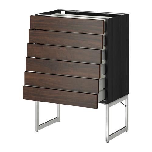 МЕТОД / МАКСИМЕРА Напольн шкаф 6фронт пнл/6 низ ящ - под дерево черный, Эдсерум под дерево коричневый, 60x37x60 см МЕТОД / МАКСИМЕРА Напольн шкаф 6фронт пнл/6 низ ящ - под дерево черный, Эдсерум под дерево коричневый, 60x37x60 см