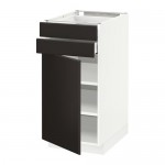 МЕТОД / МАКСИМЕРА Напольный шкаф с дверцей/2 ящиками - белый, Кунгсбакка антрацит, 40x60 см МЕТОД / МАКСИМЕРА Напольный шкаф с дверцей/2 ящиками - белый, Кунгсбакка антрацит, 40x60 см