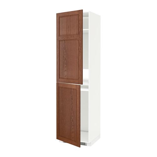 МЕТОД Высок шкаф д холодильн/мороз - белый, Филипстад коричневый, 60x60x220 см