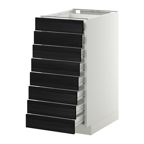 МЕТОД / ФОРВАРА Наполн шкаф 8 фронт/8 низк ящиков - белый, Тингсрид под дерево черный, 40x60 см МЕТОД / ФОРВАРА Наполн шкаф 8 фронт/8 низк ящиков - белый, Тингсрид под дерево черный, 40x60 см