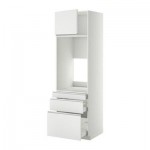 МЕТОД / МАКСИМЕРА Выс шкаф д/двойн духовки/3ящ/дверца - 60x60x200 см, Нодста белый/алюминий, белый МЕТОД / МАКСИМЕРА Выс шкаф д/двойн духовки/3ящ/дверца - 60x60x200 см, Нодста белый/алюминий, белый