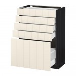 МЕТОД / МАКСИМЕРА Напольный шкаф с 5 ящиками - под дерево черный, Хитарп белый с оттенком, 60x37 см МЕТОД / МАКСИМЕРА Напольный шкаф с 5 ящиками - под дерево черный, Хитарп белый с оттенком, 60x37 см